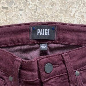 PAIGE burgundy skinny jeans